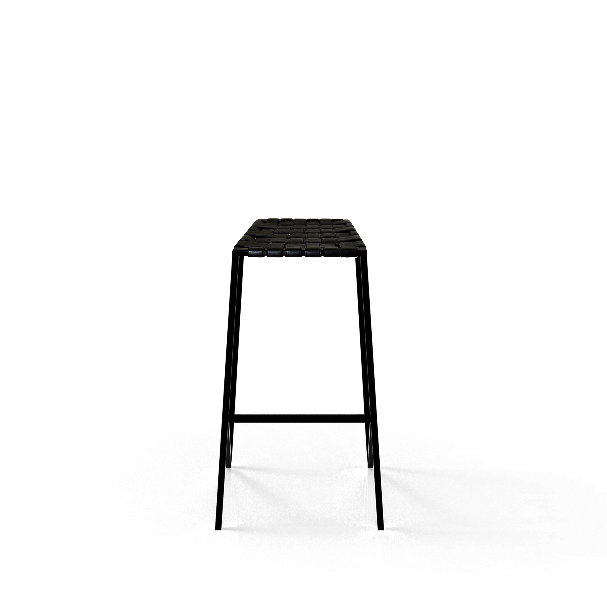 Loft Woven Leather Bar Stool